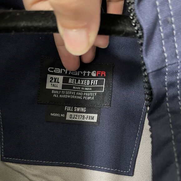 Carhartt FR Full Swing Quick Duck Lined Jacket Relaxed Fit Navy Blue Men's 2XL T - Picture 7 of 15